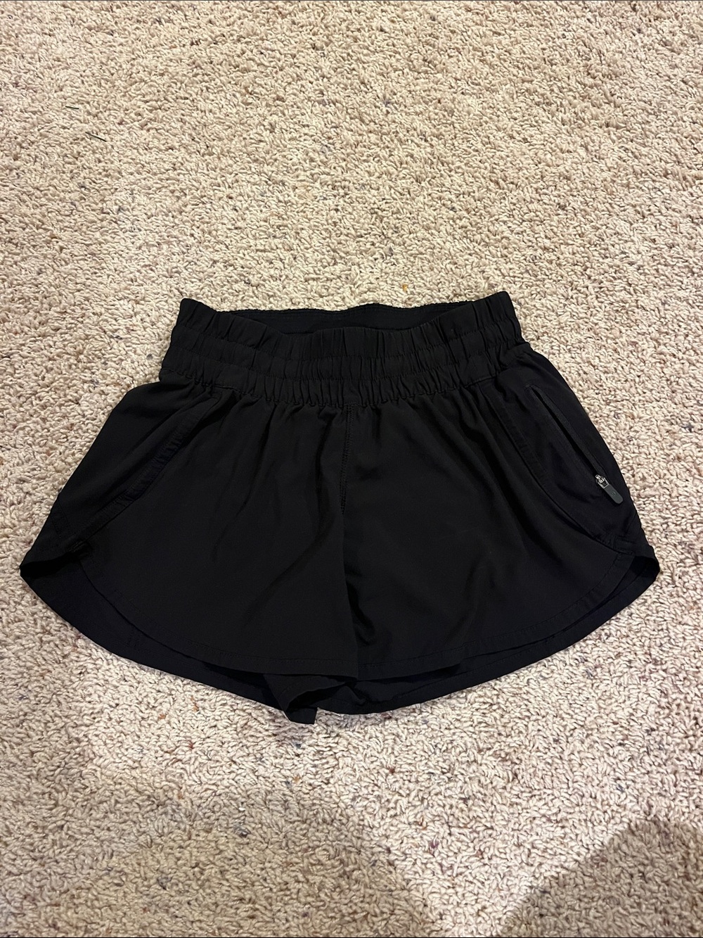 lululemon athletica Black Women's Running Shorts with Zip Pocket